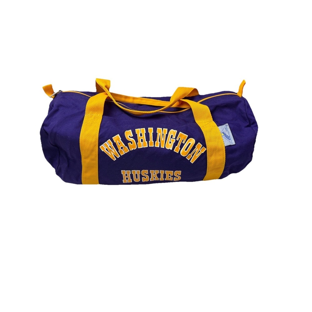 Vintage Uphill Down‎ UW Washington Huskies University Duffle Bag Gym Bag 3j